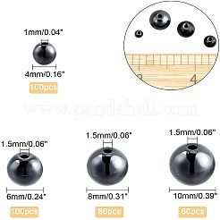 340Pcs 4 Style Non-Magnetic Synthetic Hematite Beads Strands&nbsp;G-NB0002-85