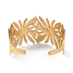 Ion Plating(IP) 304 Stainless Steel Cuff Bangles for Women&nbsp;BJEW-Z078-22G