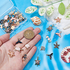 40Pcs 10 Styles Alloy Enamel Pendants&nbsp;ENAM-DC0001-97