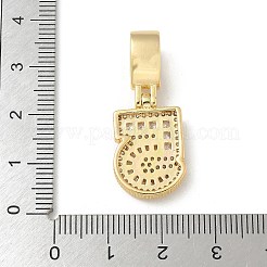 Brass Clear Cubic Zirconia European Dangle Charms&nbsp;LS-KK-R003-01G-05