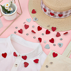 24Pcs Heart Enamel Pins&nbsp;JEWB-FG0001-63