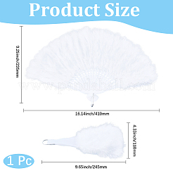 Plastic & Feather Fan Display Decoration&nbsp;AJEW-CY0002-58