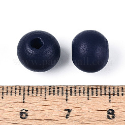 Painted Natural Wood Beads&nbsp;WOOD-S049-05B