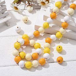 160Pcs 4 Colors Farmhouse Country and Rustic Style Painted Natural Wood Beads&nbsp;WOOD-LS0001-01H