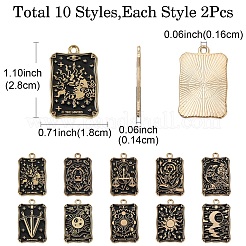 DIY Rectangle with Tarot Alloy Enamel Pendant Earring/Necklace Making Kits&nbsp;DIY-YW0011-76
