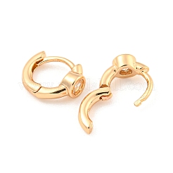 Brass Micro Pave Clear Cubic Zirconia Hoop Earrings&nbsp;EJEW-A107-02C-KCG