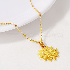 304 Stainless Steel Sun Pendant Necklaces for Women&nbsp;WG71282-02