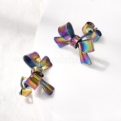 304 Stainless Steel Bowknot Stud Earrings&nbsp;EJEW-Z136-01RC