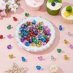 70Pcs 7 Colors Plated Resin Duck Display Decotation&nbsp;AJEW-DC0004-05