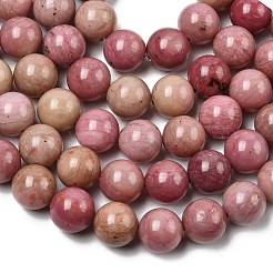 Round Gemstone Rhodonite Beads Strand&nbsp;X-GSR018