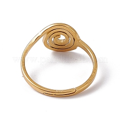 Ion Plating(IP) 201 Stainless Steel Vortex Adjustable Ring for Women&nbsp;X-RJEW-C045-07G