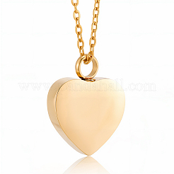 Stainless Steel Heart Cinerary Casket Pendant Necklaces&nbsp;DIY-CN0003-41G