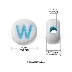 520Pcs 26 Style Craft Acrylic Horizontal Hole Letter Beads&nbsp;SACR-YW0001-50