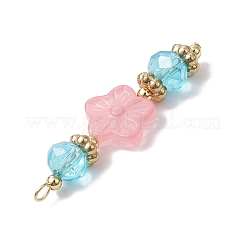 20Pcs Glass Flower Pendants&nbsp;PALLOY-JF03142