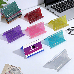 12Pcs 12 Colors Glitter Acrylic Business Card Holder&nbsp;AJEW-WA0004-92
