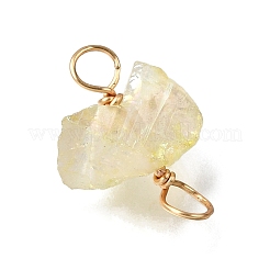 Electroplated Natural Quartz Nuggets Link Connector Charms&nbsp;PALLOY-JF04369-01