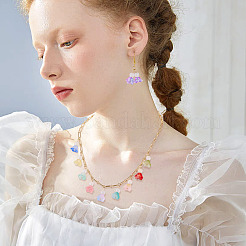 50Pcs Spray Painted Transparent Glass Pendants&nbsp;PALLOY-TA00306