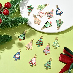 16Pcs 8 Colors Christmas Theme Rack Plating Alloy Pendants&nbsp;FIND-FS0002-98