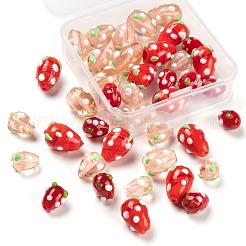 40Pcs Handmade Lampwork 3D Strawberry Beads&nbsp;LAMP-LS0001-10