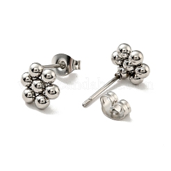 Tarnish Resistant 201 Stainless Steel Flower Stud Earrings with 304 Stainless Steel Pins for Women&nbsp;EJEW-C033-01P