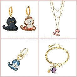 16Pcs 8 Styles Alloy Enamel Pendants&nbsp;ENAM-CJ0004-93