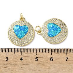 Brass Micro Pave Clear Cubic Zirconia Pendants&nbsp;KK-C045-01B-G