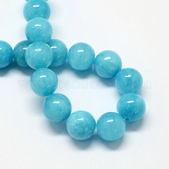Natural Dyed Yellow Jade Gemstone Bead Strands&nbsp;X-G-R271-6mm-Y05