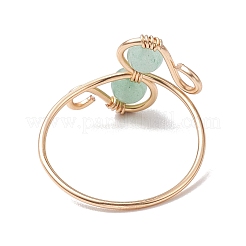 Round Natural Gemstone Finger Ring&nbsp;RJEW-TA00130
