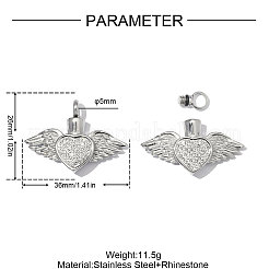 304 Stainless Steel with Crystal Rhinestone Pendants&nbsp;RB-OY001-76P