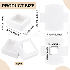 Square Kraft Paper Storage Gift Boxes&nbsp;CON-WH0095-100C-01