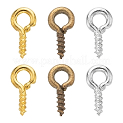 300Pcs 3 Colors Iron Screw Eye Pin Peg Bails&nbsp;IFIN-FS0001-08