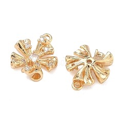 Brass Micro Pave Clear Cubic Zirconia Pendants&nbsp;KK-T080-19A-G