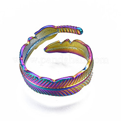 Feather Cuff Rings&nbsp;RJEW-N038-028