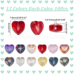 120Pcs 12 Colors Transparent Spray Painted & Electroplate Glass Beads Strands&nbsp;EGLA-WR0001-09
