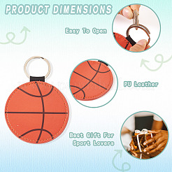 5 Styles Sport Theme PU Leather Keychain&nbsp;SJEW-TA0001-06