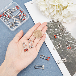 24Pcs 2 Colors 304 Stainless Steel Pendants&nbsp;STAS-UN0021-24P