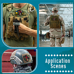 5Pcs Polyester Camouflage Shield Cross Embroidered Patch&nbsp;PATC-HY0002-10