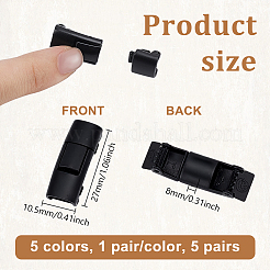 5Pairs 5 Colors Alloy Shoelaces Buckle&nbsp;FIND-UN0010-26