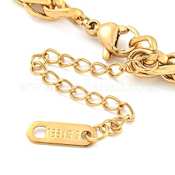 304 Stainless Steel Wheat Chain Bracelets for Women&nbsp;BJEW-G707-01G