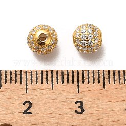 925 Sterling Silver Micro Pave Cubic Zirconia Beads&nbsp;STER-H110-24A-01G