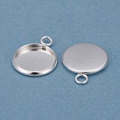 304 Stainless Steel Pendant Cabochon Settings&nbsp;STAS-F191-14S-C