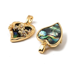 Brass Micro Pave Clear Cubic Zirconia Pendants&nbsp;KK-G538-04G-01
