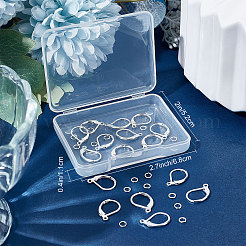 20Pcs 2 Style Brass Leverback Earring Findings with Loop&nbsp;DIY-BBC0001-02S