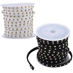 2 Rolls 2 Colors Faux Suede Cord with Aluminum Rivets&nbsp;OCOR-CY0001-03G