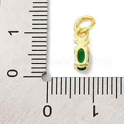 Rack Plating Brass Micro Pave Cubic Zirconia Charms&nbsp;KK-F881-03G-02