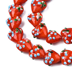 Handmade Bumpy Lampwork Beads Strands&nbsp;LAMP-N029-011D