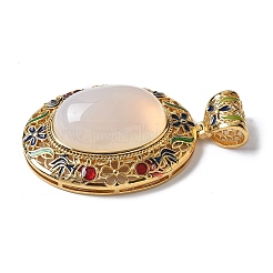 Natural White Agate Oval Pendants&nbsp;KK-K399-18B-05