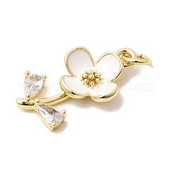 Brass Pave Clear Cubic Zirconia Pendants&nbsp;X-KK-G554-05G-04