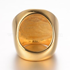 Ion Plating(IP) 304 Stainless Steel Wide Band Rings&nbsp;STAS-G067-06