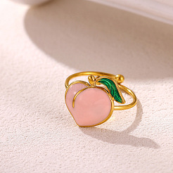 304 Stainless Steel Enamel Cuff Open Rings for Women&nbsp;WG4798C-01
